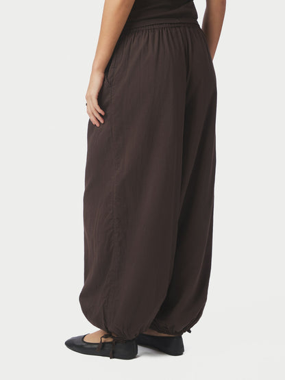 Elyse S Voile Balloon Pants - Dark Brown