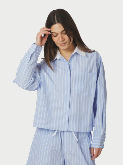 Delfia Stripe Shirt - Light Blue Stripe