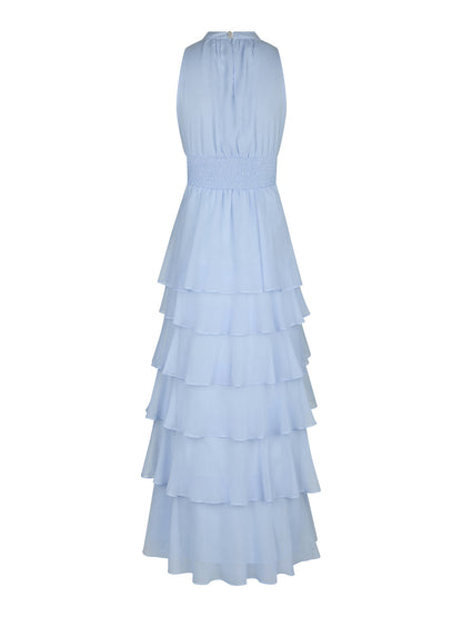 Marli Solid Chiffon Dress - Light Blue