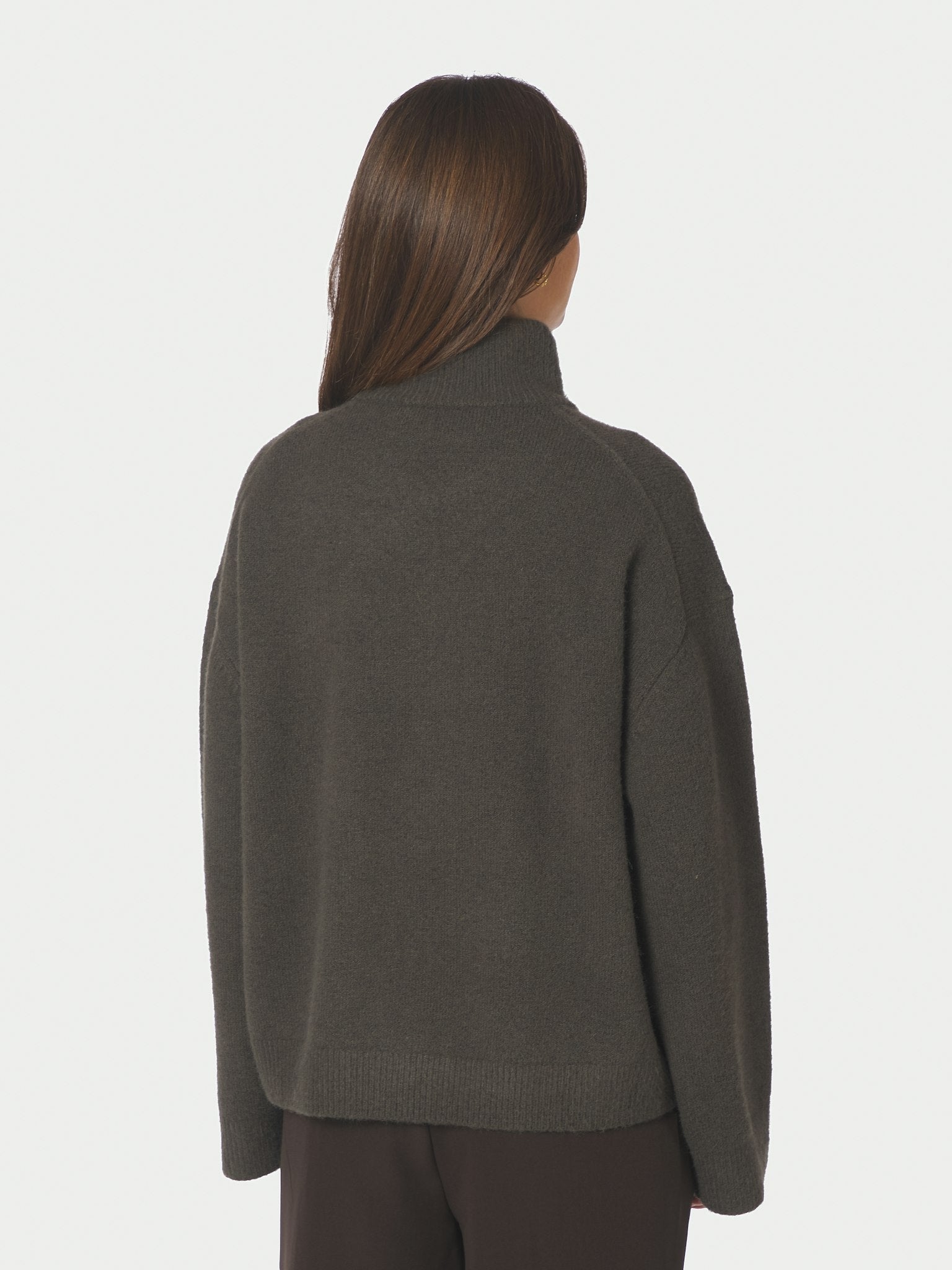 Asley Zip Knit Cardigan - Moss Green