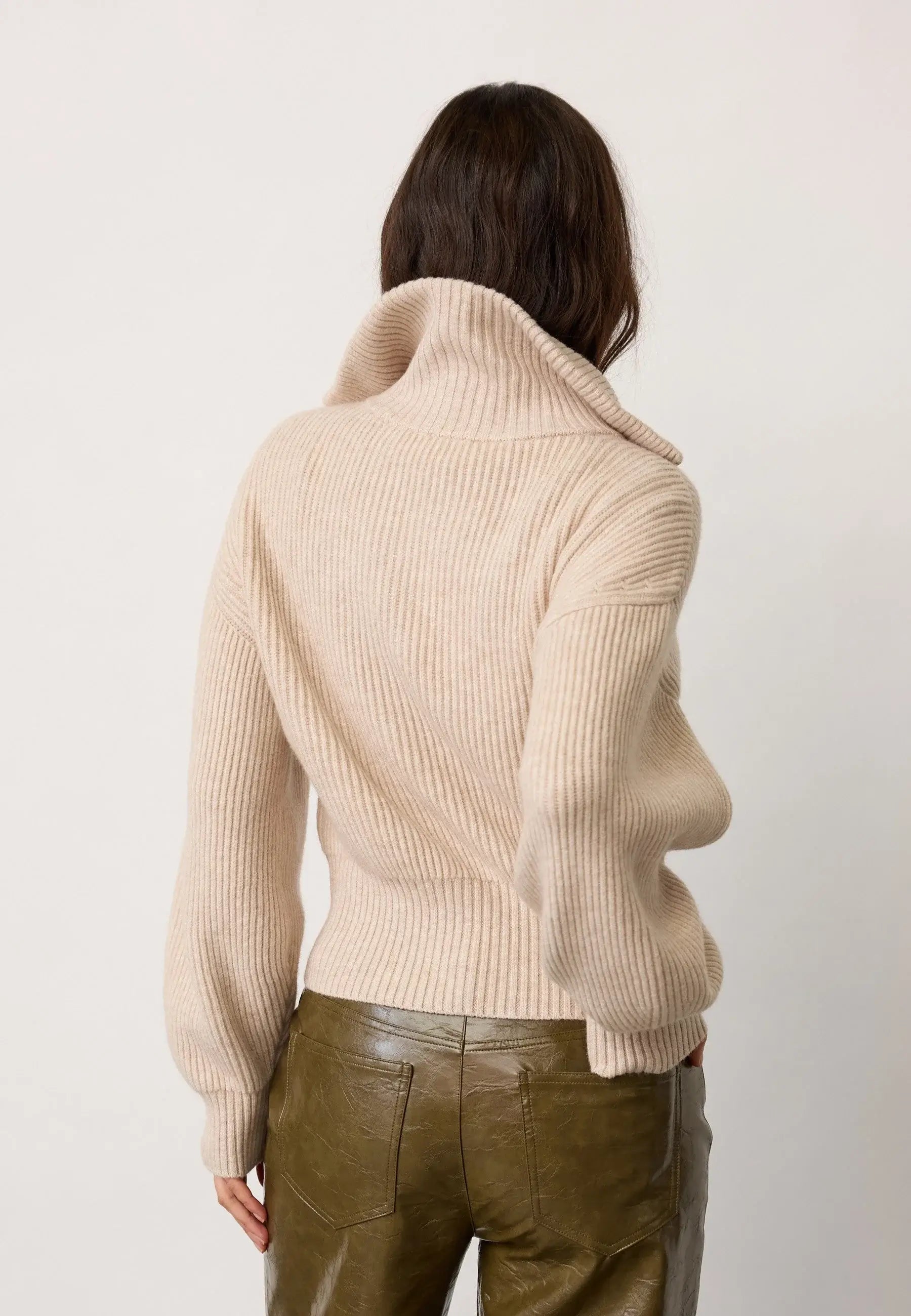 RowCC Zip Knit Weste – Creme