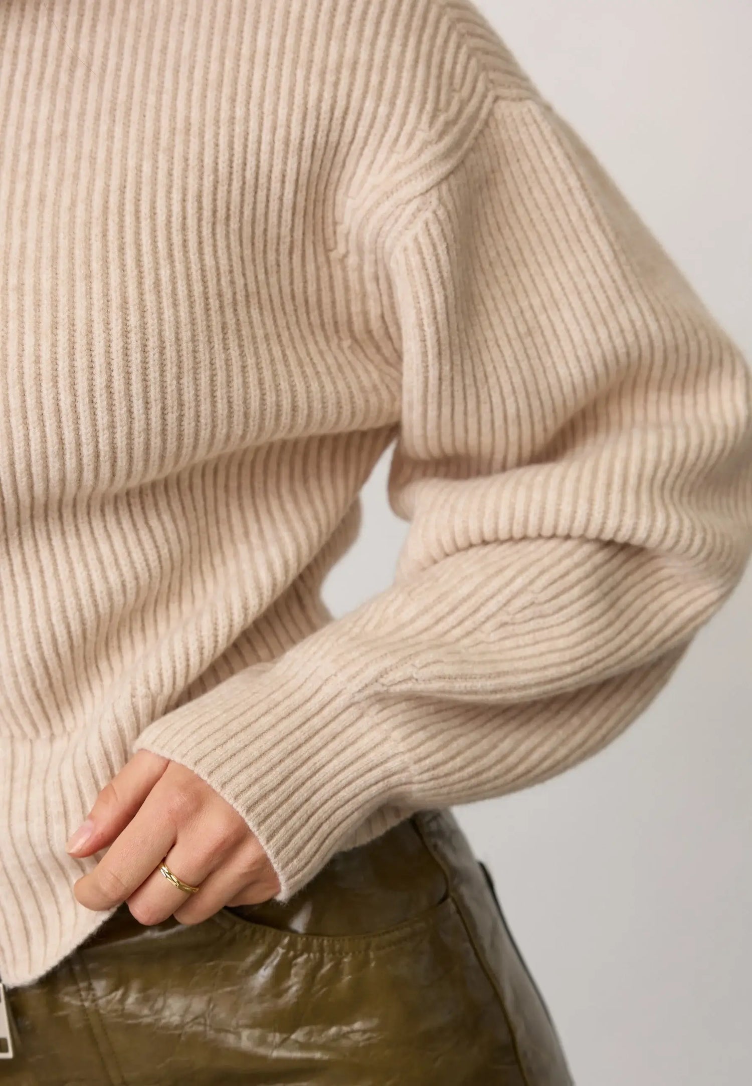 RowCC Zip Knit Weste – Creme