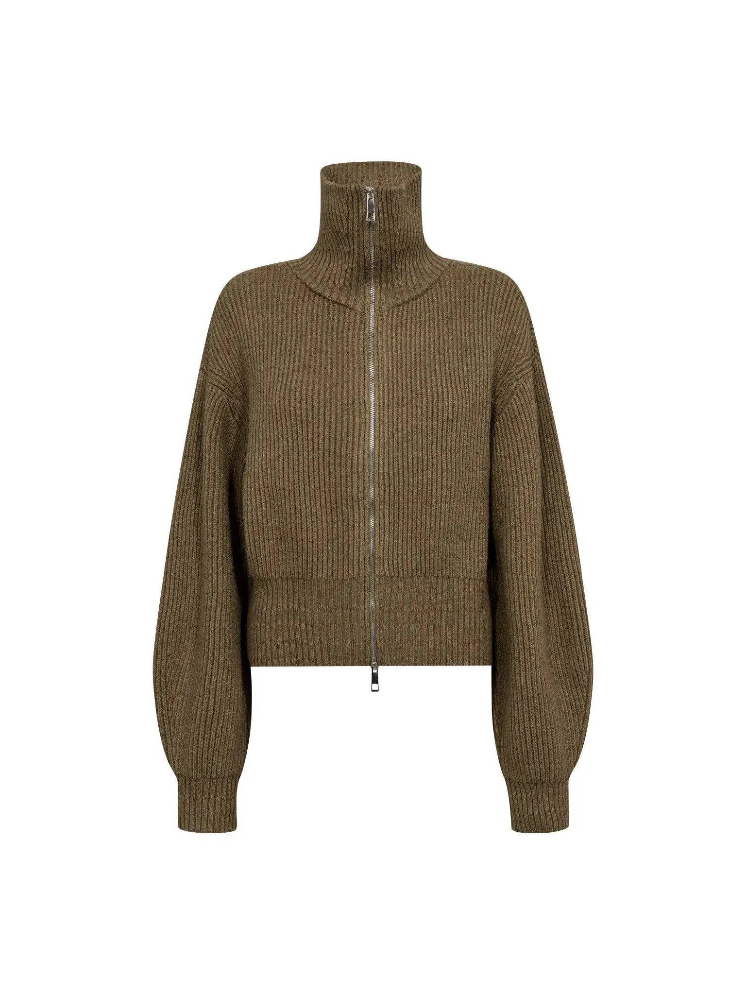 RowCC Zip-Strickweste – Army