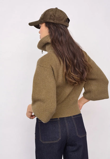 RowCC Zip-Strickweste – Army