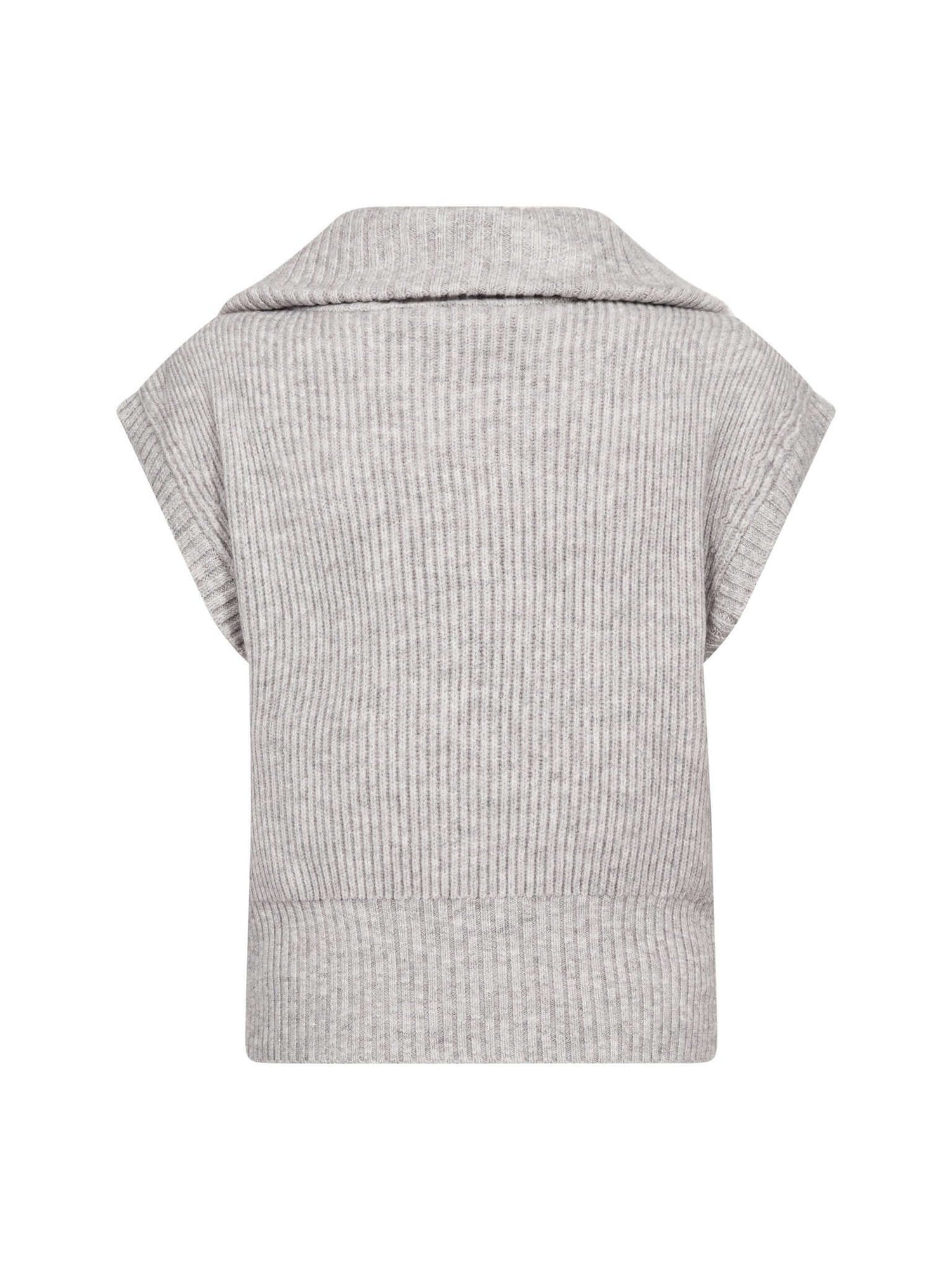 RowCC Zip Knit Vest - Grey Melange