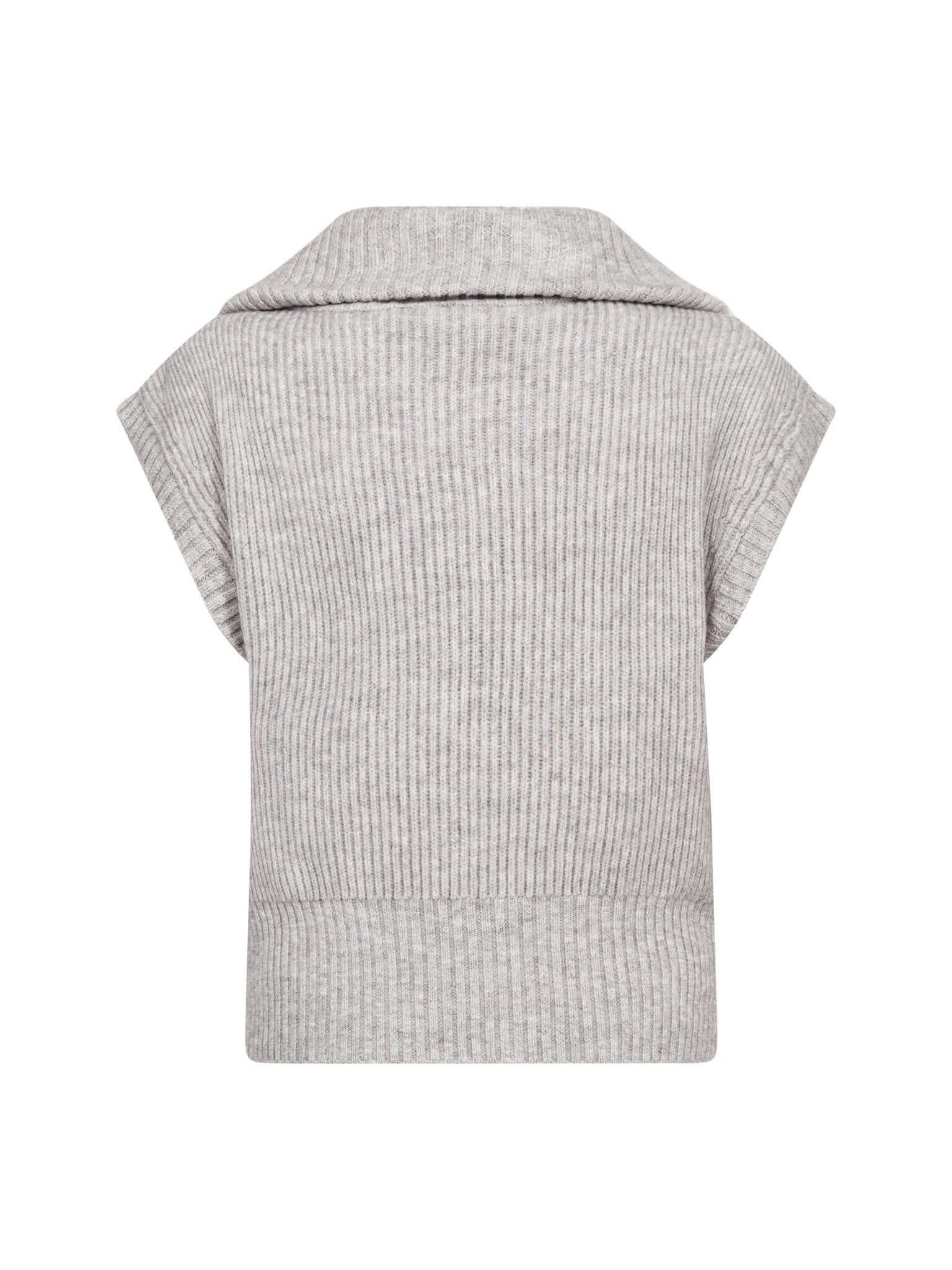 RowCC Zip Knit Vest - Grey Melange