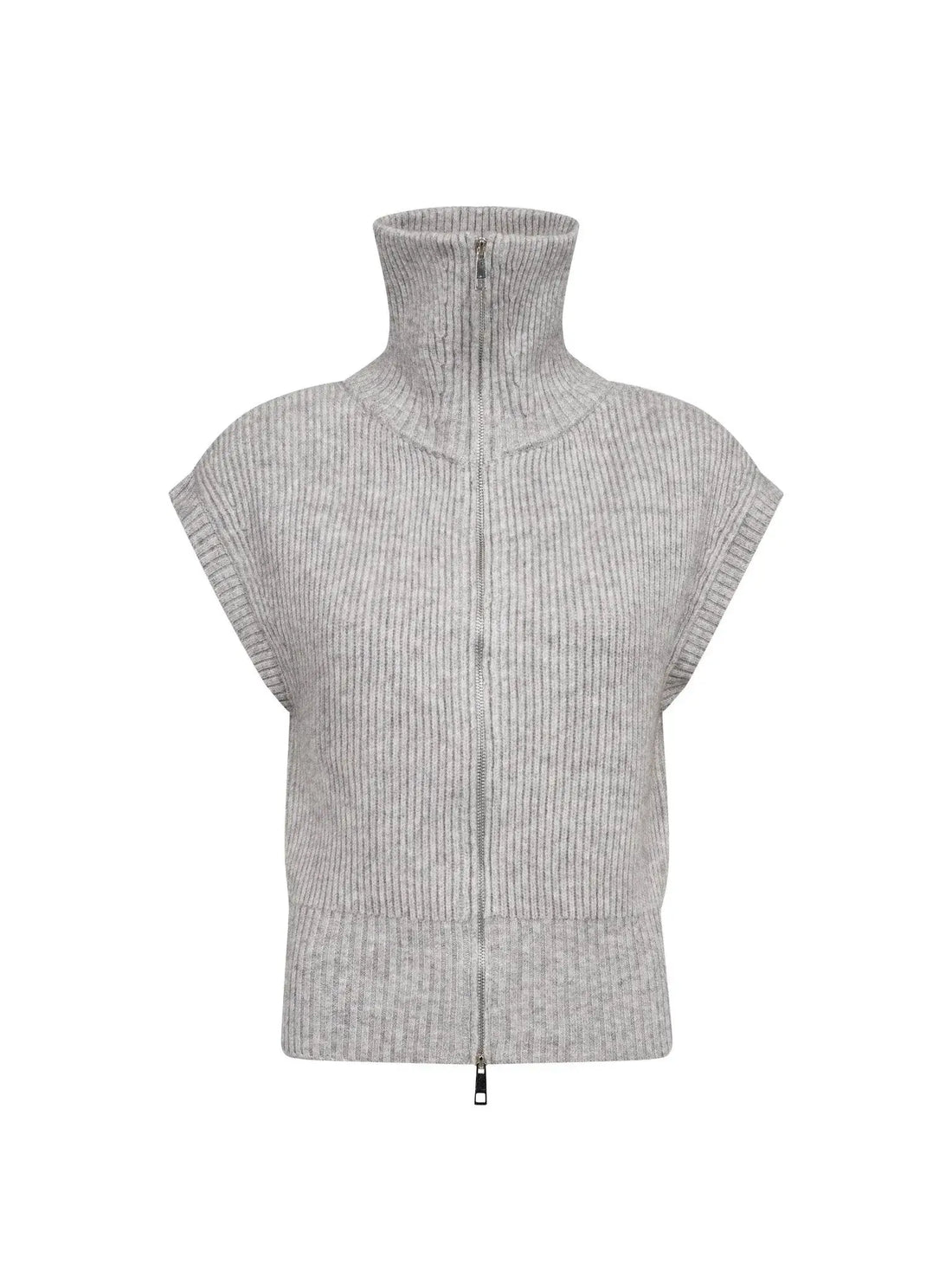 RowCC Zip Knit Vest - Grey Melange