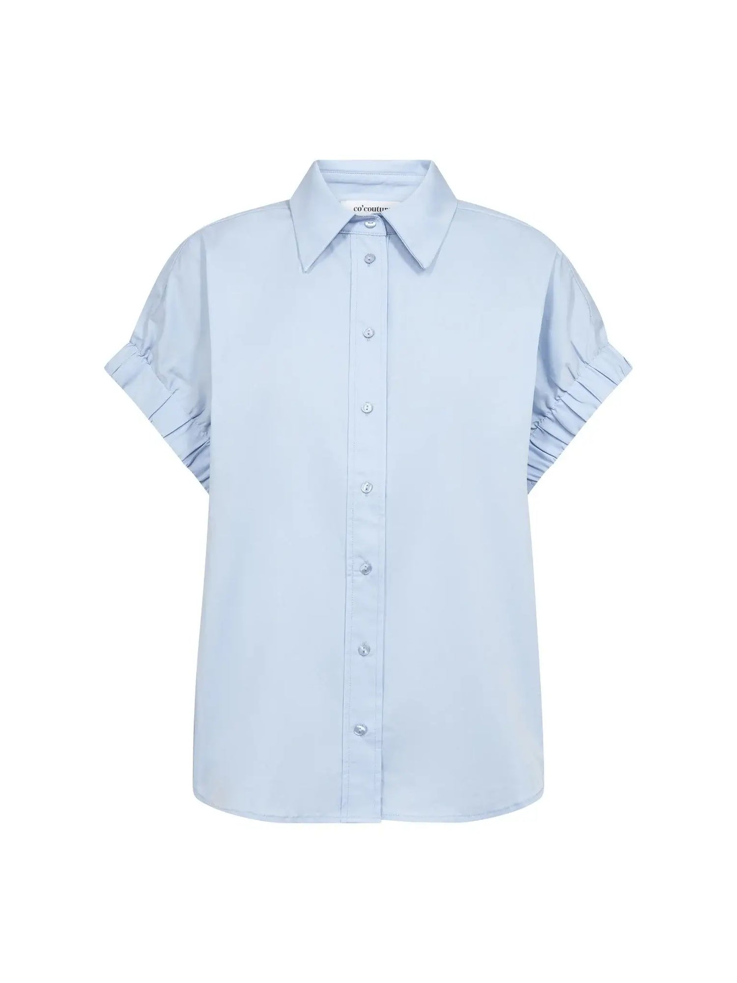 PoppyCC Elastic Cuff SS Shirt - Pale Blue