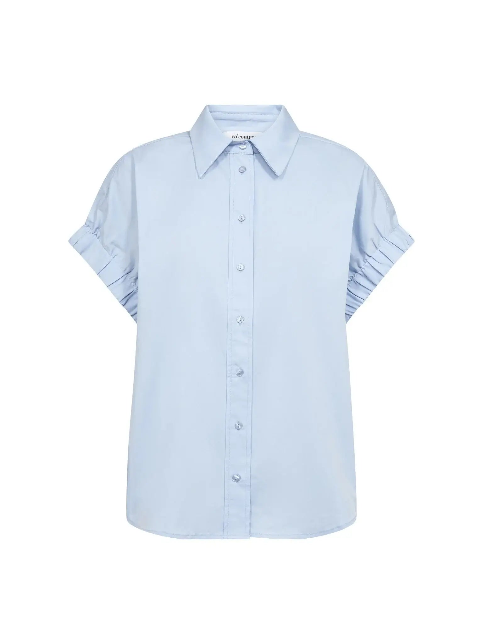 PoppyCC Elastic Cuff SS Shirt - Pale Blue