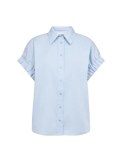 PoppyCC Elastic Cuff SS Shirt - Pale Blue
