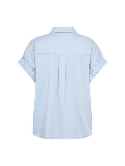 PoppyCC Elastic Cuff SS Shirt - Pale Blue