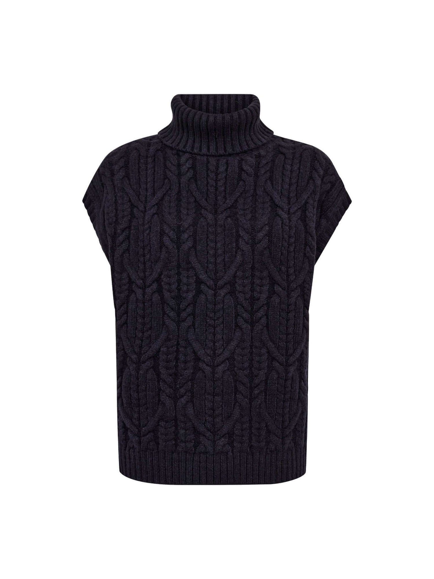 RowCC Oversize Cable Knit Vest - Navy