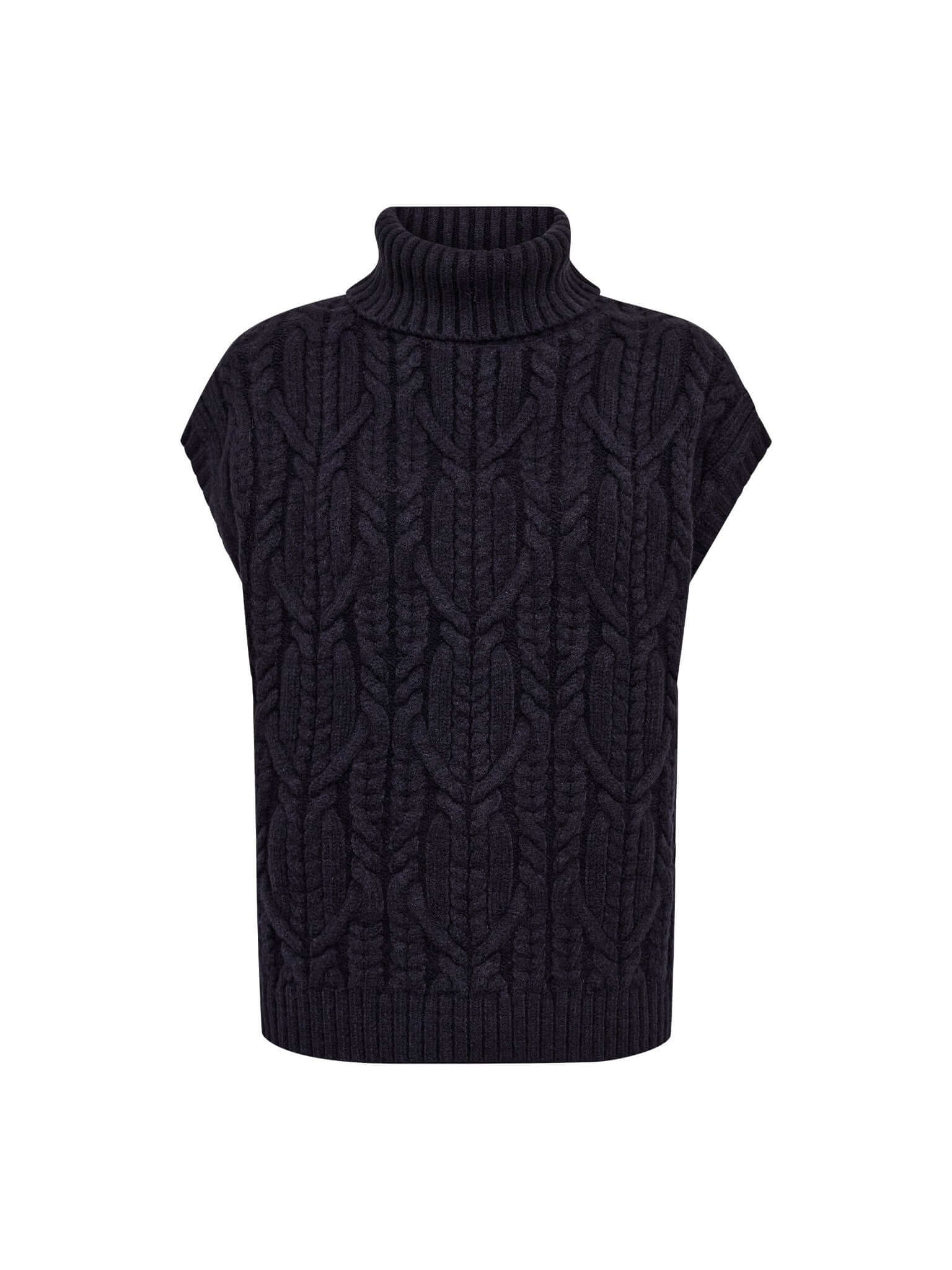 RowCC Oversize Cable Knit Vest - Navy