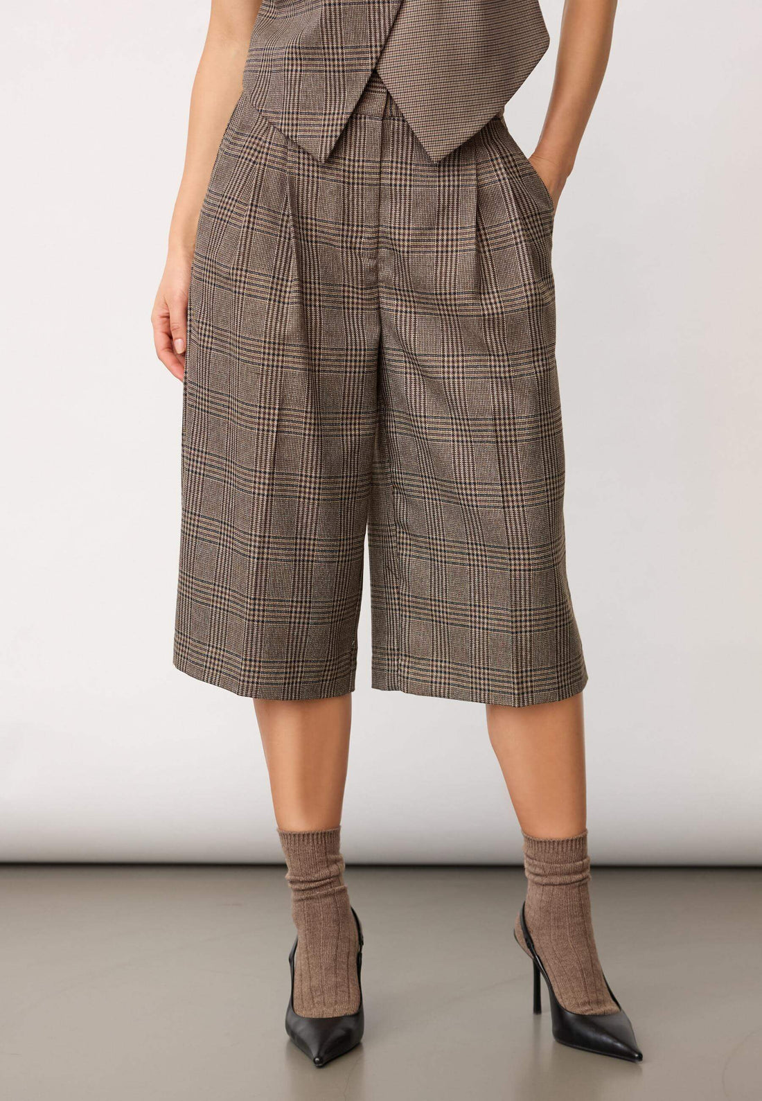 VeyaCC Check Bermuda - Brown