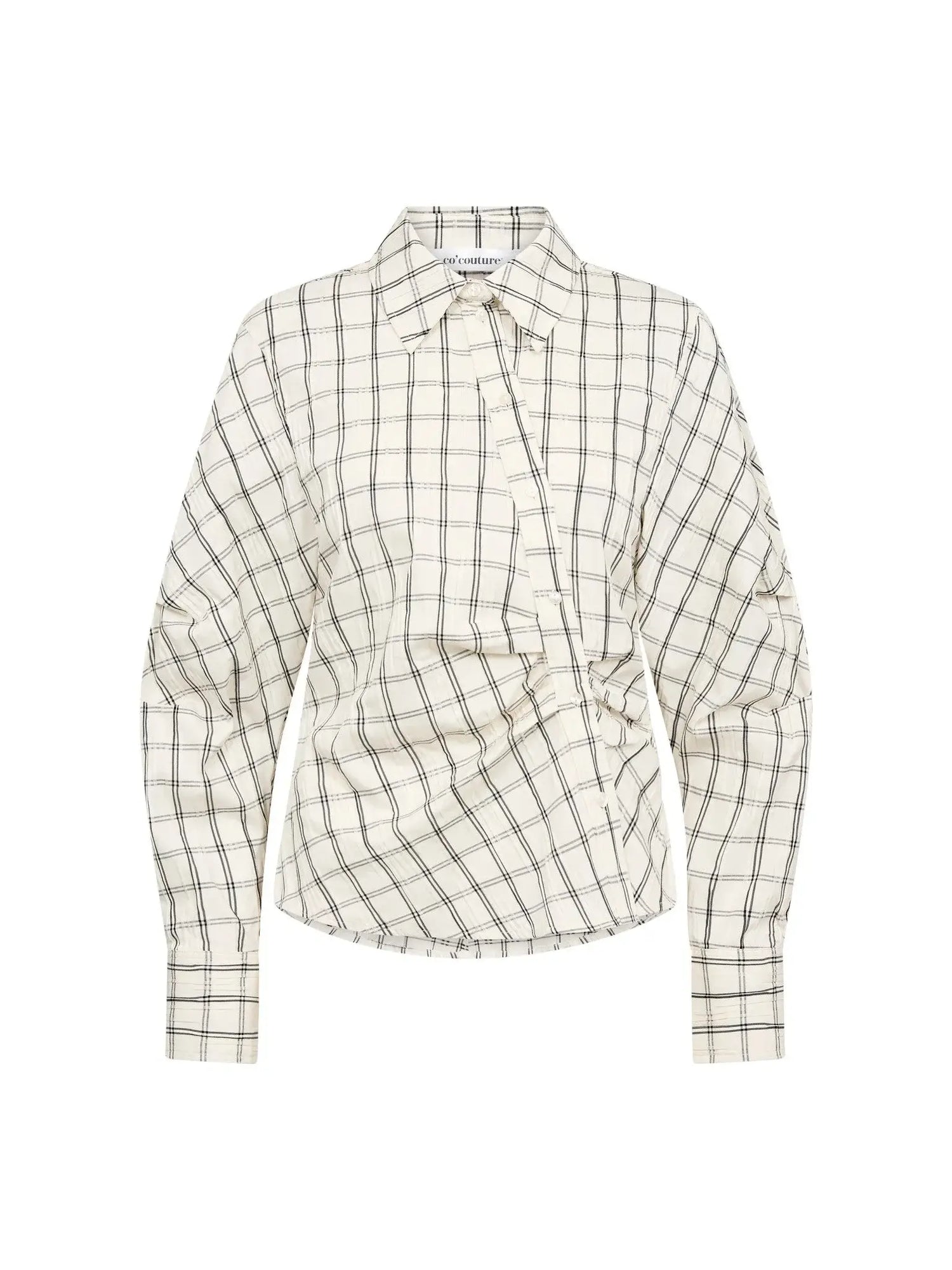 BisoCC Asym Check Shirt - Off White