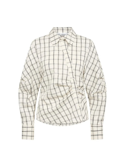BisoCC Asym Check Shirt - Off White