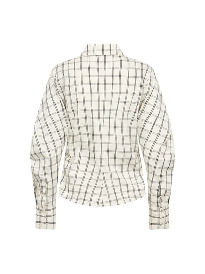 BisoCC Asym Check Shirt - Off White
