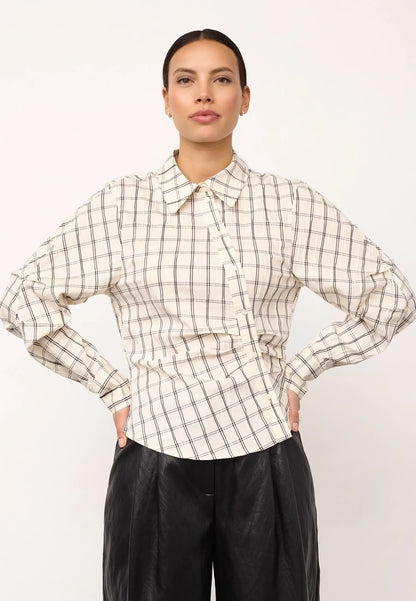 BisoCC Asym Check Shirt - Off White