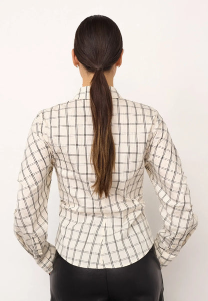 BisoCC Asym Check Shirt - Off White