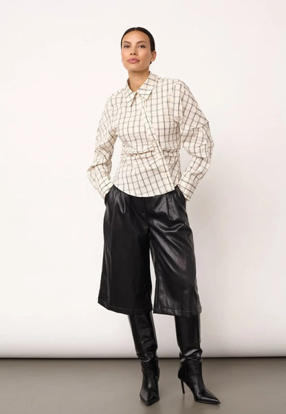 BisoCC Asym Check Shirt - Off White