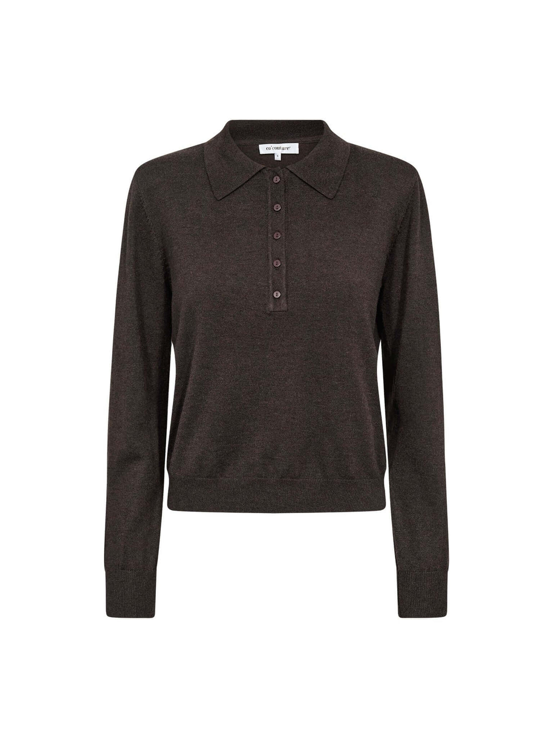 CoryCC Padded Polo Knit - Dark brown
