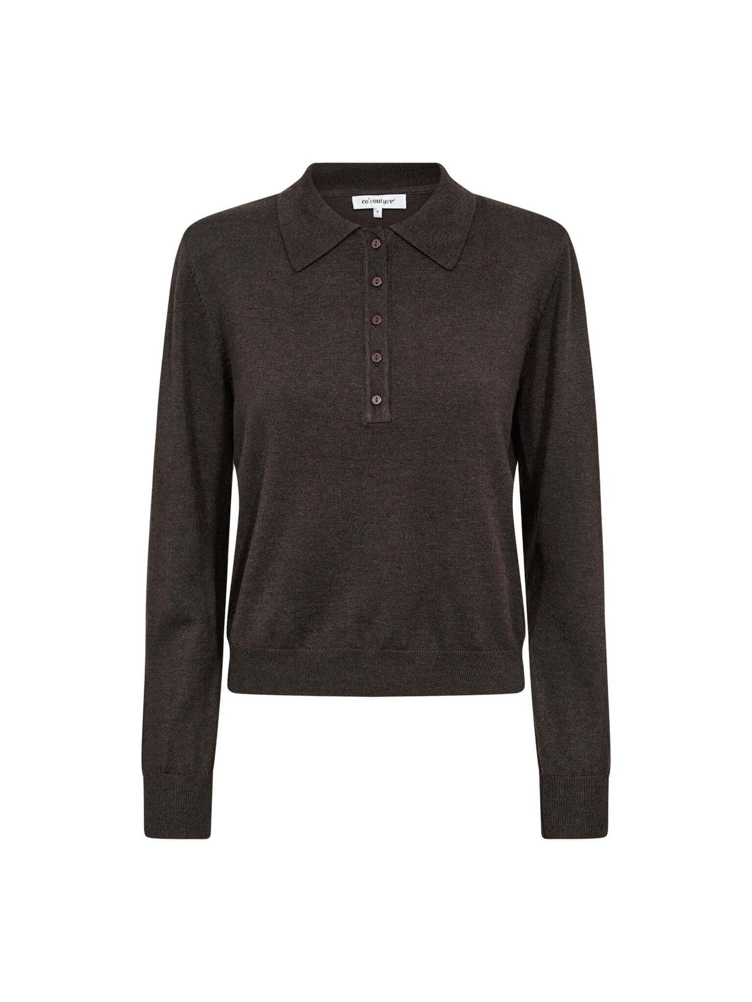 CoryCC Padded Polo Knit - Dark brown