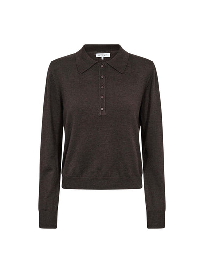 CoryCC Padded Polo Knit - Dark brown