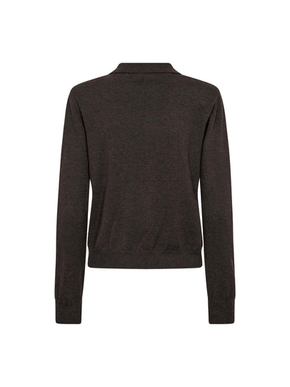 CoryCC Padded Polo Knit - Dark brown