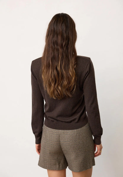 CoryCC Padded Polo Knit - Dark brown