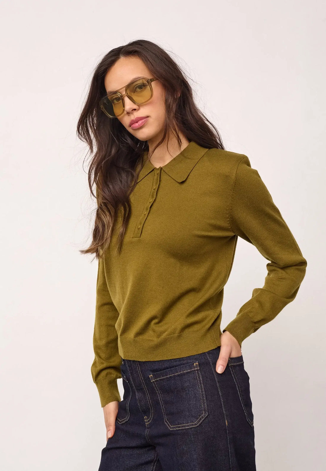 CoryCC Padded Polo Knit - Fern Green