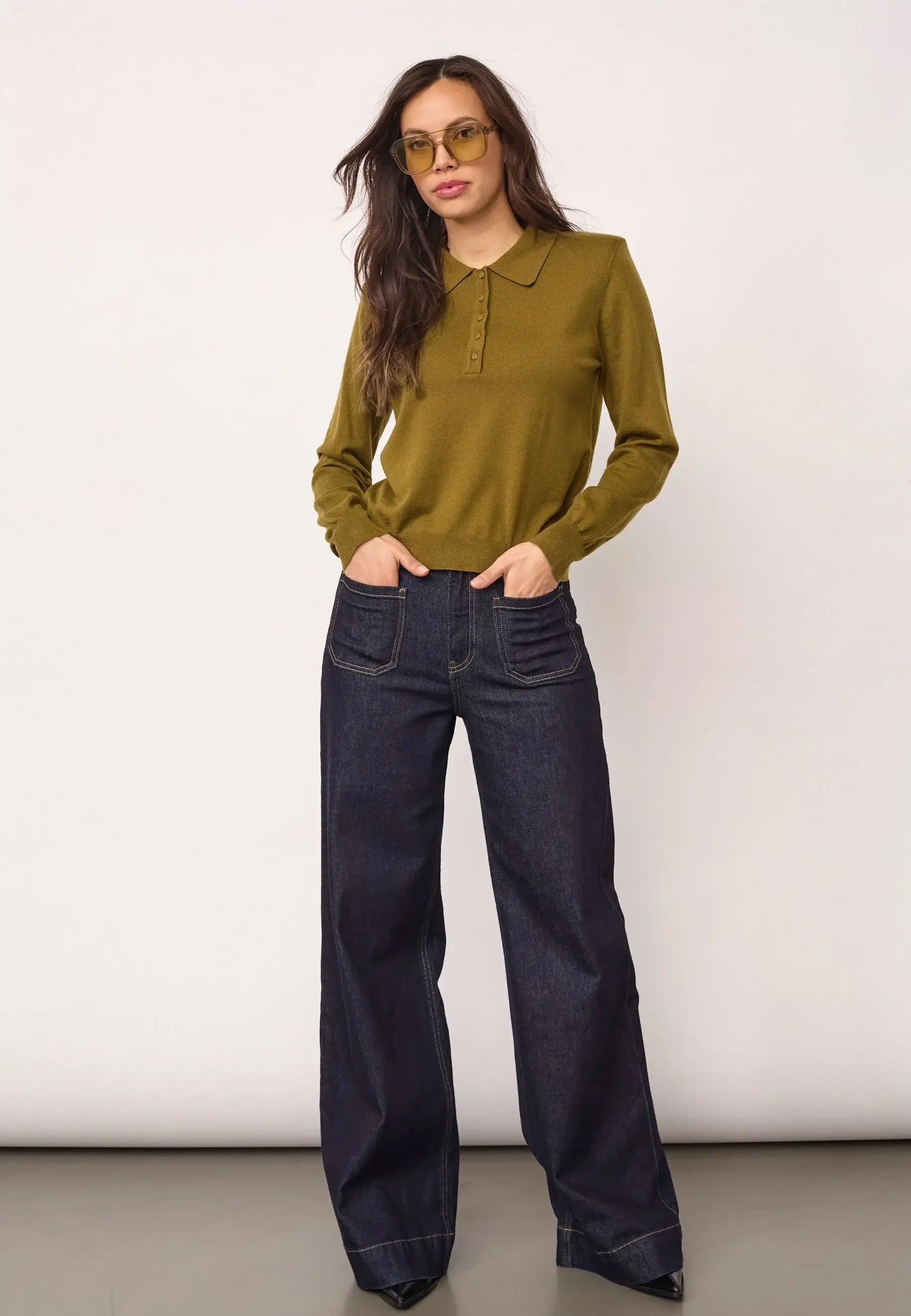 CoryCC Padded Polo Knit - Fern Green