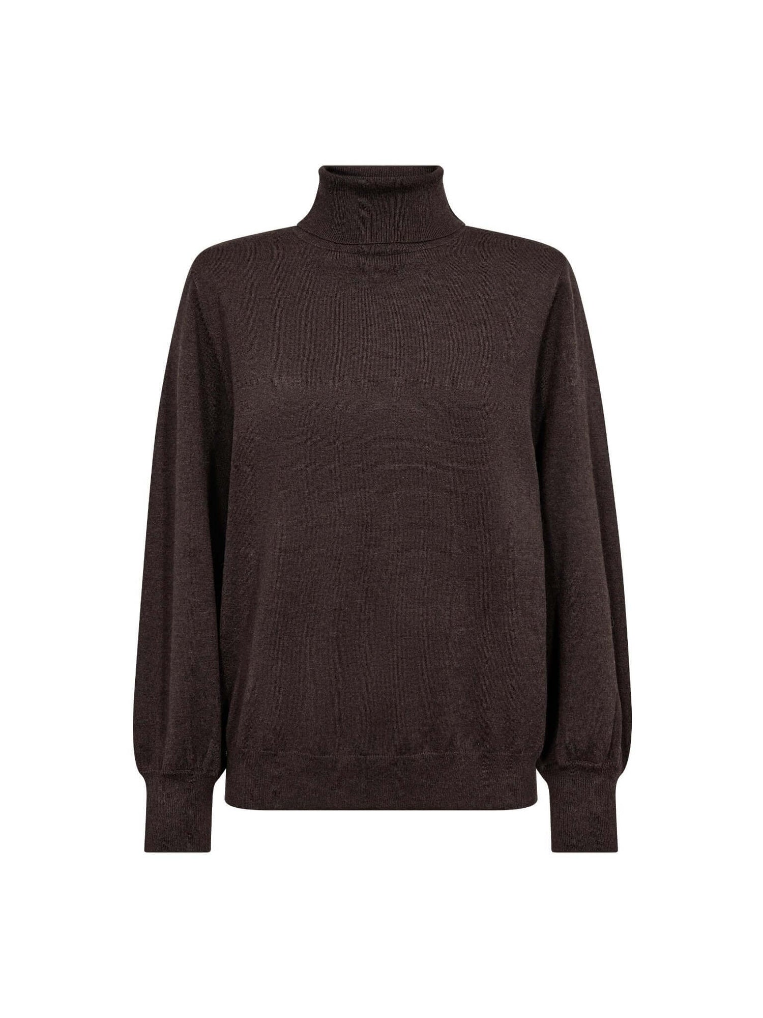 CoryCC Padded Roll-Neck Knit - Dark Brown