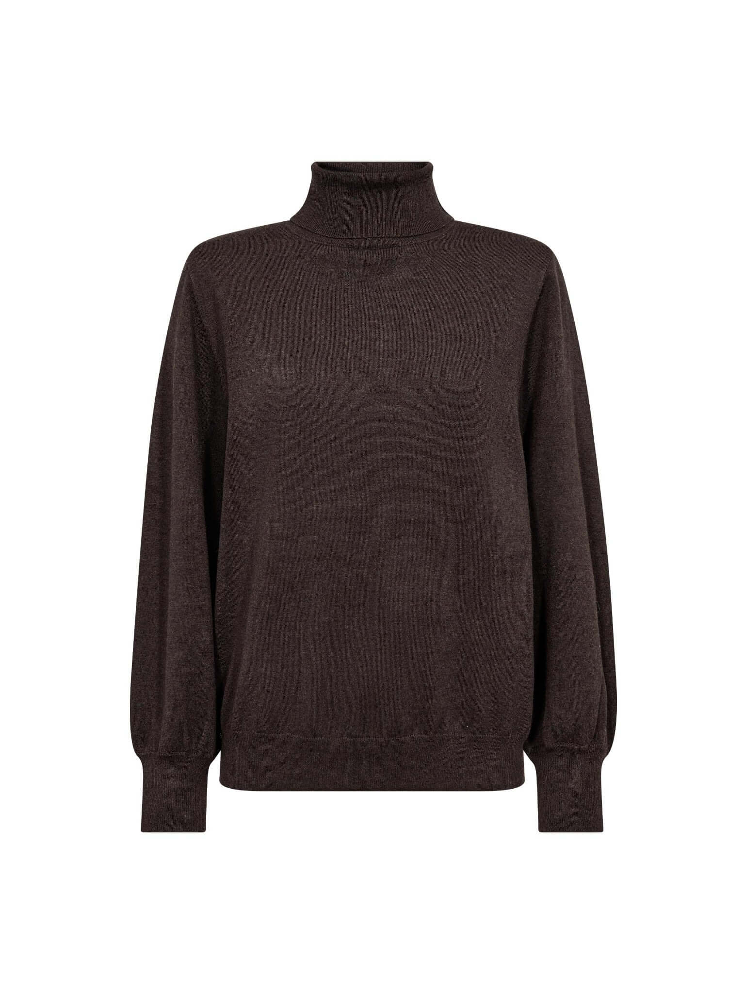 CoryCC Padded Roll-Neck Knit - Dark Brown