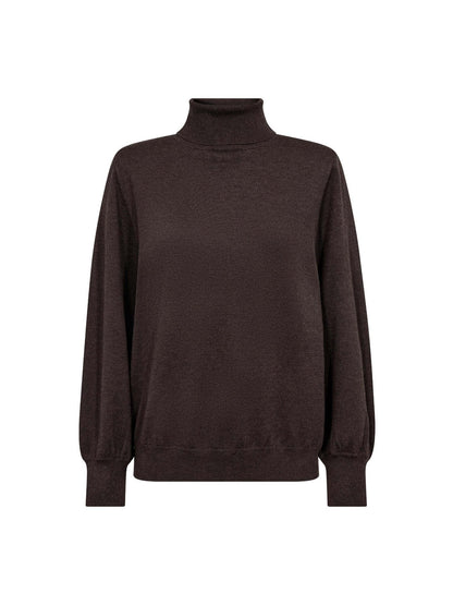 CoryCC Padded Roll-Neck Knit - Dark Brown