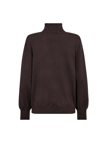 CoryCC Padded Roll-Neck Knit - Dark Brown