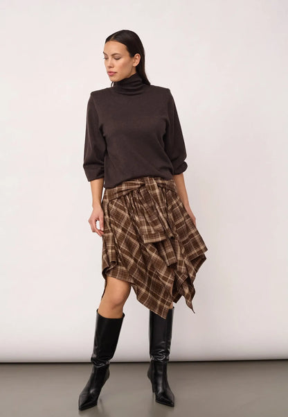CoryCC Padded Roll-Neck Knit - Dark Brown