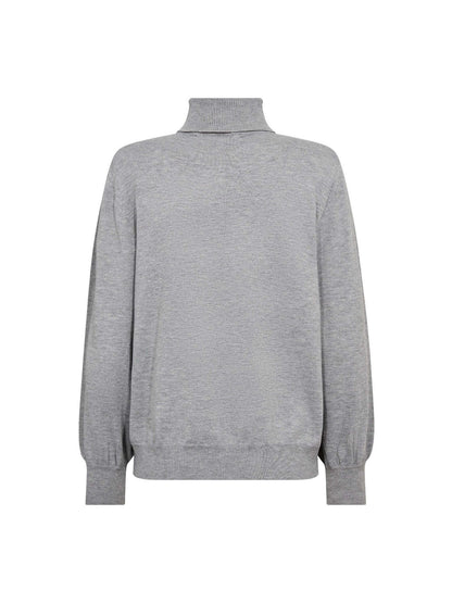 CoryCC Padded Roll-Neck Knit - Grey Melange