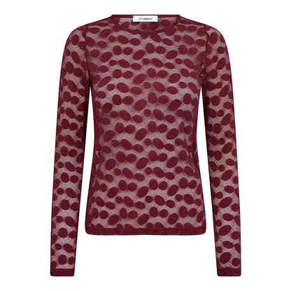 PenolaCC O-Neck Blouse - Wine Red