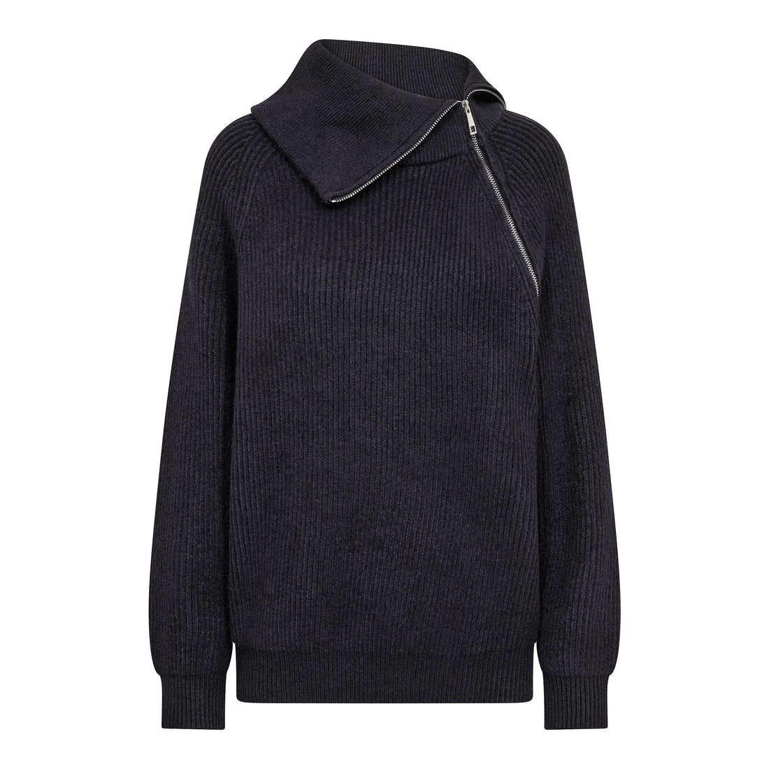RowCC Rib Zip Roll-Neck Knit - Navy
