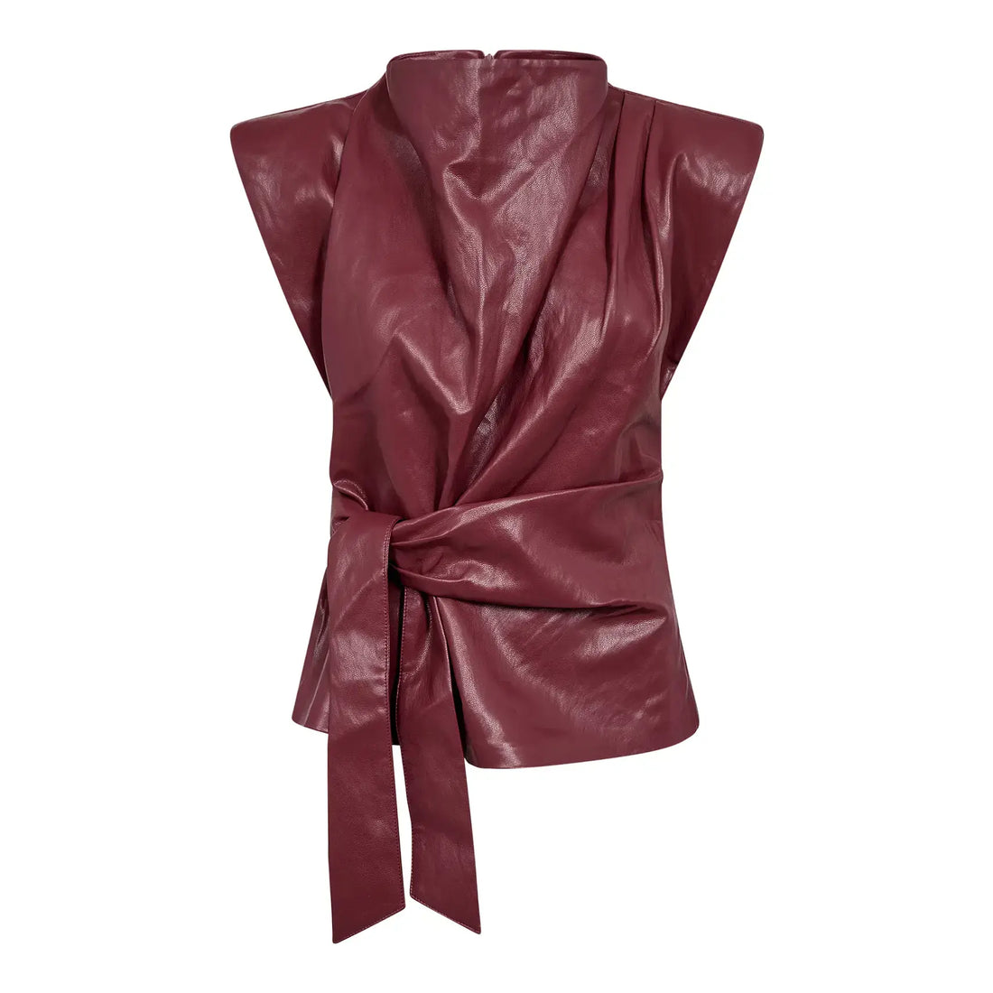 35958 GittCC Pleat Top - Berry Red