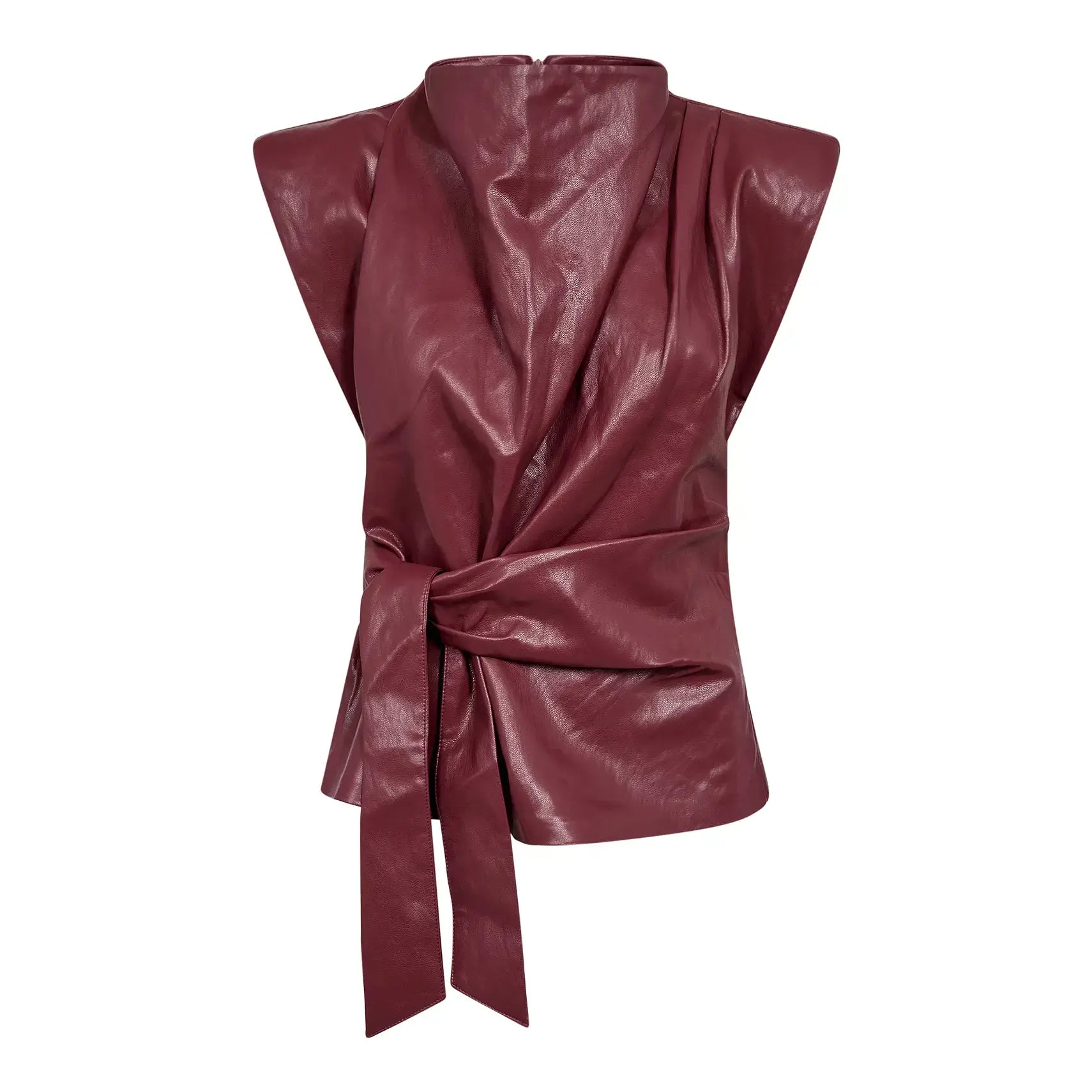 35958 GittCC Pleat Top - Berry Red