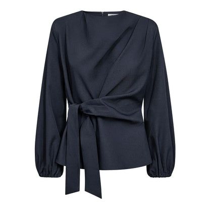 LunaCC Tie Blouse - Navy