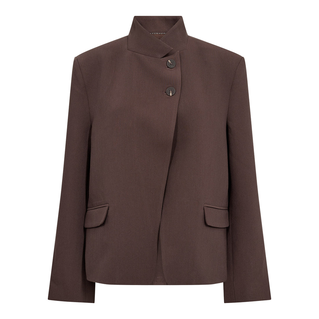 AcileCC High Collar Blazer - Brown