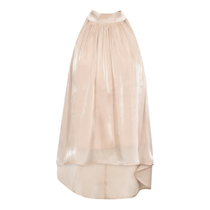 BariCC Beaded Halter Top - Champagne