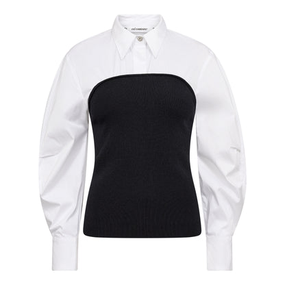 MerciaCC Poplin Mix Knit - White