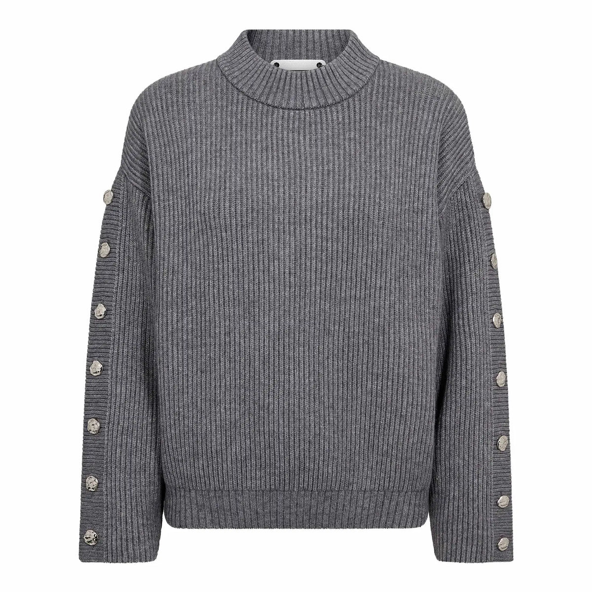 RowCC Button Sleeve Knit - Grey Melange