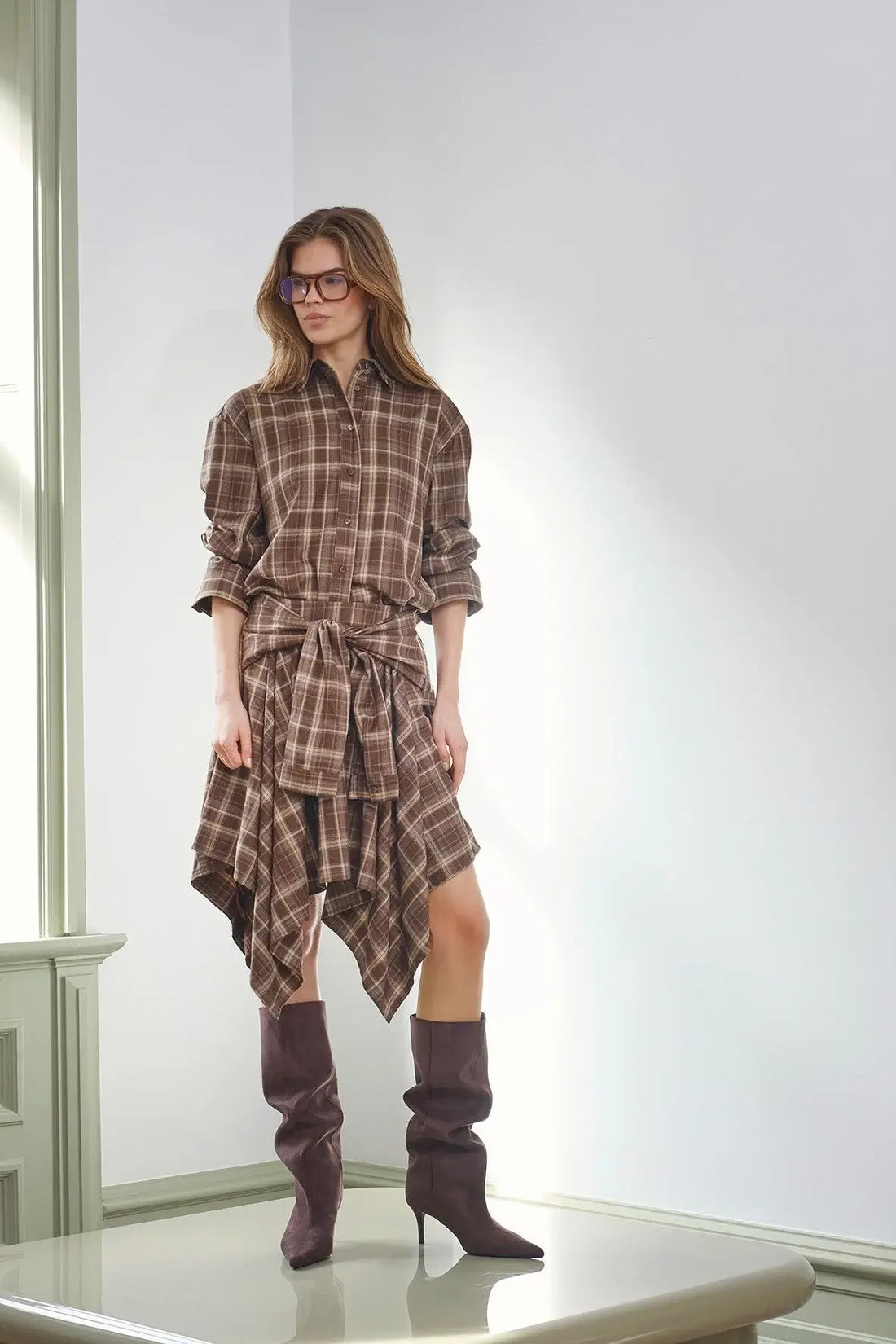 DagnyCC Check Shirt - Brown