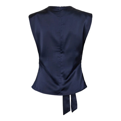 SafiraCC Pleat Top - Navy