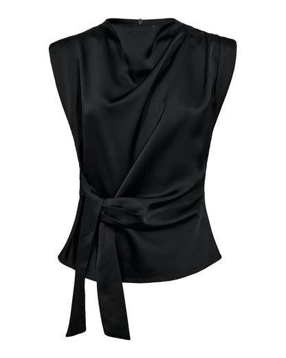 SafiraCC Pleat Top - Black