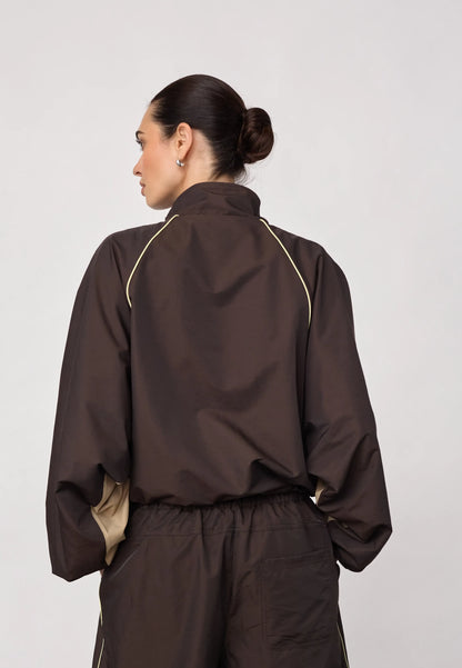 AloraCC Block Jacket - Dark Brown